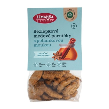 BIO bezlepkové medové perníčky s pohankovou moukou 100g Biopekárna Zemanka